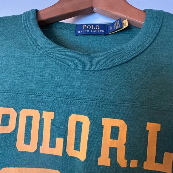 Ralph Lauren Green Long Sleeve with Orange Print - Picture 2 of 5